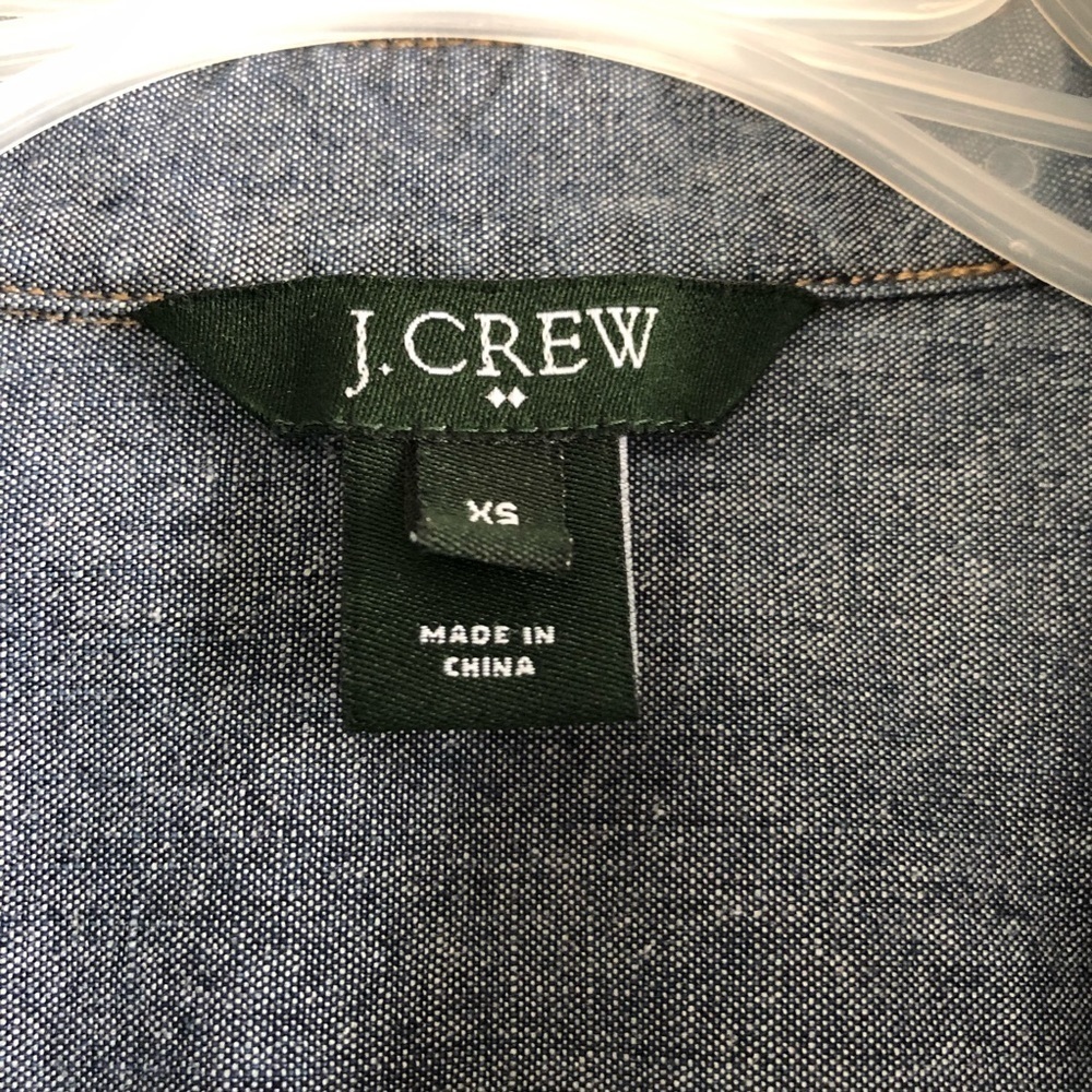 JCrew classic roll tab sleeve denim dress - Picture 4 of 7